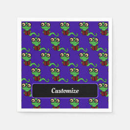 Servilleta De Papel Púrpura del gusano de biblioteca feliz