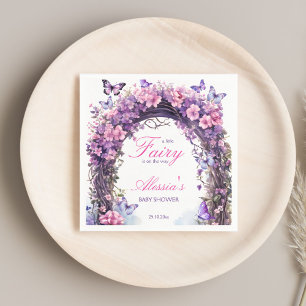 Servilleta De Papel Púrpura encantado jardín hada ducha de bebé estamp