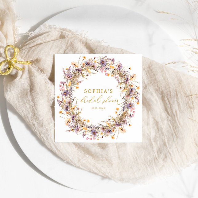 Servilleta De Papel Púrpura Flores salvajes Ropa de ducha de novia (Subido por el creador)