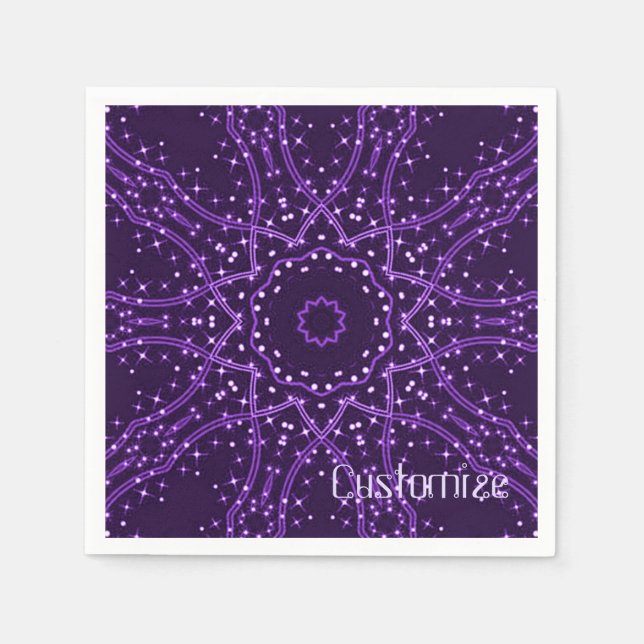 Servilleta De Papel Púrpura galaxia Estrellas Napkins (Anverso)