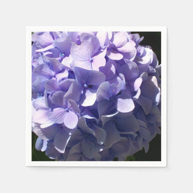 Servilleta De Papel Púrpura Hydrangeas flores púrpuras (Anverso)
