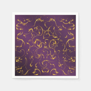 Servilleta De Papel púrpura, lila, oro, dorado, vibraciones, abstracto