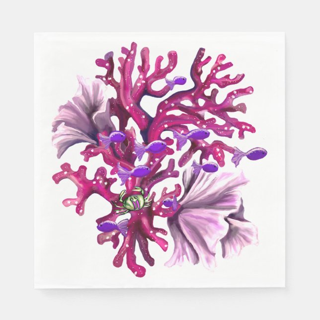 Servilleta De Papel Púrpura Mermaid Napkins (Anverso)