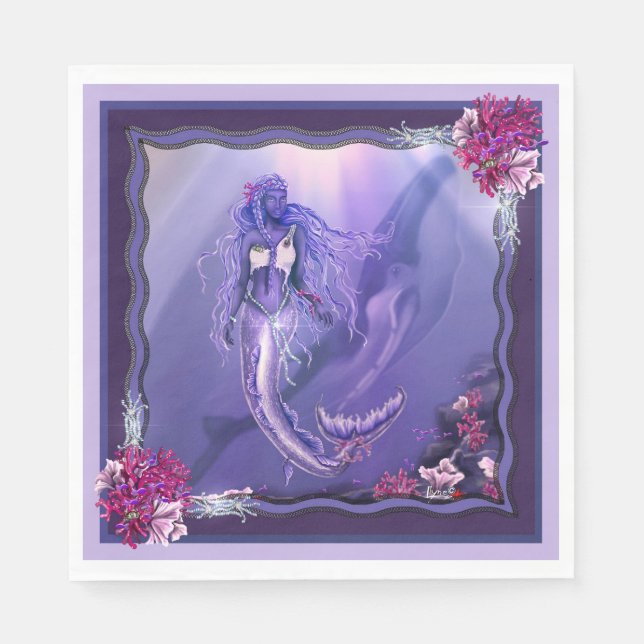 Servilleta De Papel Púrpura Mermaid Napkins (Anverso)