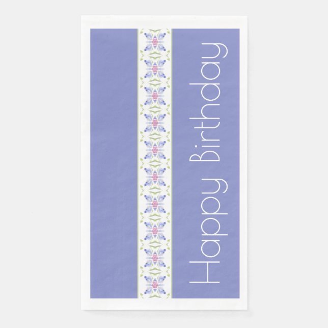 Servilleta De Papel Púrpura Moderno Con Patrón Floral (Anverso)