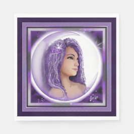 Servilleta De Papel Púrpura Moon Child Napkins