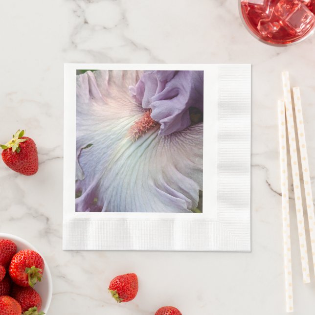 Servilleta De Papel Púrpura Pale Iris Floral Napkins (In situ)