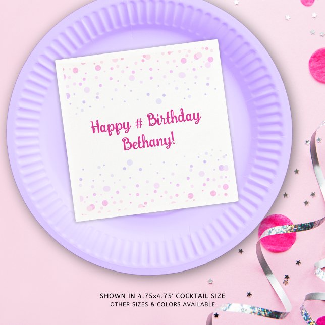 Servilleta De Papel Púrpura Pink Confetti Puntos Personalizados (Subido por el creador)