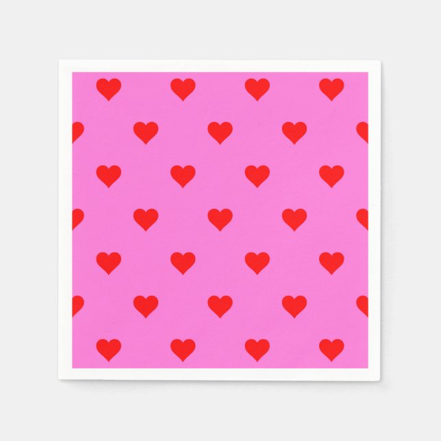 Servilleta De Papel Púrpura Red Cute Simple Heart Pattern (Anverso)