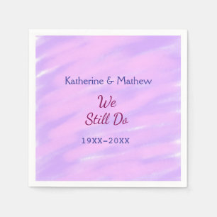 Servilleta De Papel Púrpura rosa pastel Renovación de votos aniversari