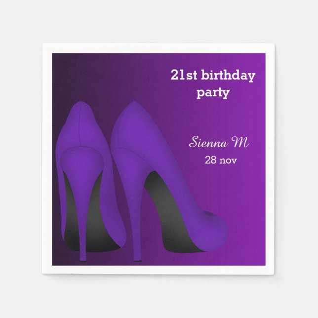 Servilleta De Papel Púrpura Stilettos (Anverso)
