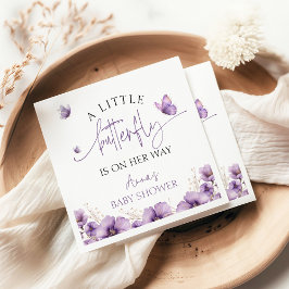 Servilleta De Papel Púrpura Una mariposa bebé está en camino de duchar