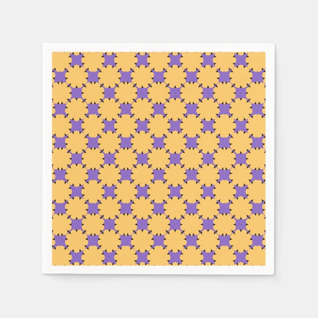 Servilleta De Papel Púrpura y Geo Amarillo (Anverso)