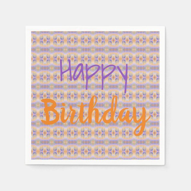 Servilleta De Papel Púrpura Y Naranja (Anverso)