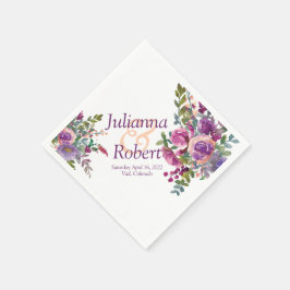 Servilleta De Papel Púrpura y rosa acuarela Napkins de berenjenas