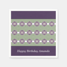 Púrpura y verde con acento floral