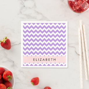 Servilleta De Papel Púrpura Zigzag, Púrpura Chevron, Tu Nombre