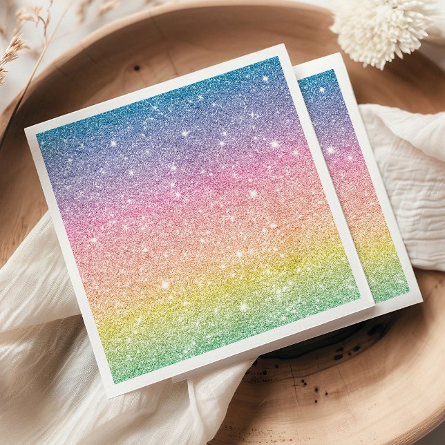 Servilleta De Papel Purpurina arcoiris Ombre (Subido por el creador)