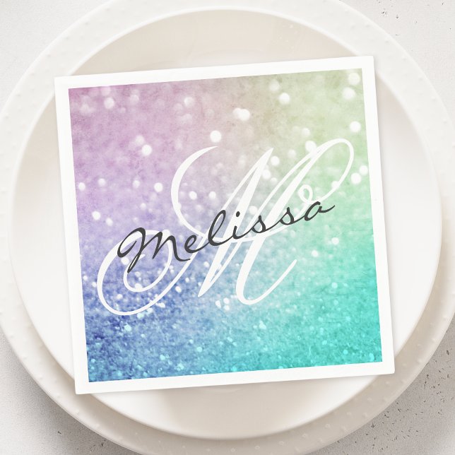 Servilleta De Papel Purpurina Bokeh Glamoroso Elegante (Subido por el creador)