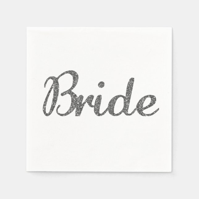 Servilleta De Papel Purpurina Bride Silver (Anverso)