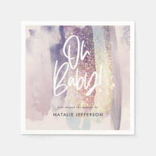 Servilleta De Papel Purpurina chisporroteando en el fiesta de la ducha