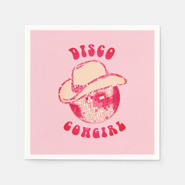 Servilleta De Papel Purpurina Cute Girly Pink Disco (Anverso)