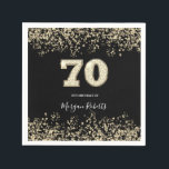 Servilleta De Papel Purpurina de Confetti de Oro Black 70th Birthday P<br><div class="desc">Purpurina de Confetti de oro Negro 70 Nápoles de fiesta de cumpleaños Ver colección coincidente en Nicho y tienda de nidos</div>