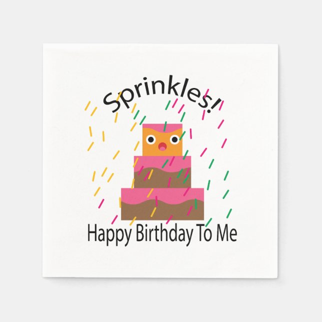 Servilleta De Papel Purpurina de Feliz Cumpleaños para Mí (Anverso)