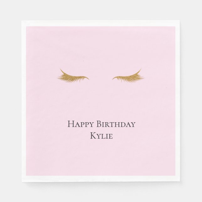 Servilleta De Papel Purpurina de Glam de Oro Rosa (Anverso)