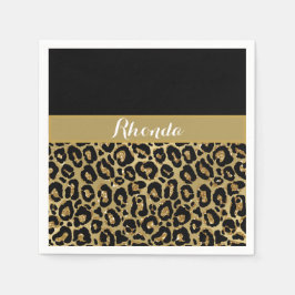 Servilleta De Papel Purpurina de impresión Glam Leopard Elegante Cumpl