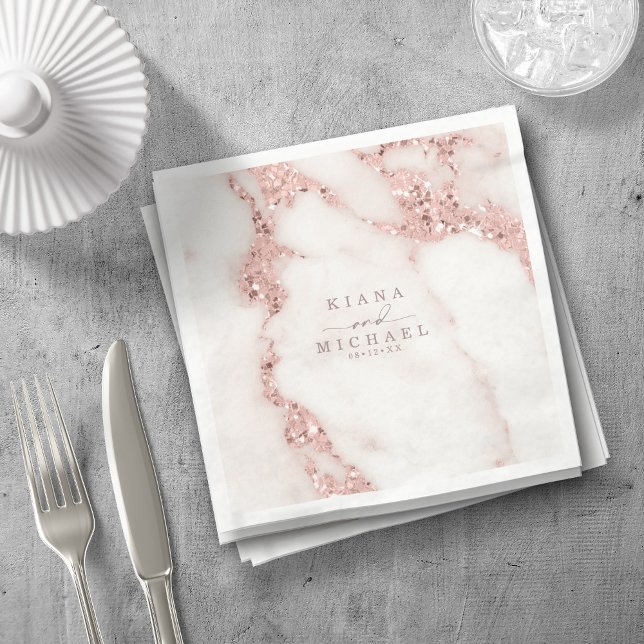 Servilleta De Papel Purpurina de mármol moderno Boda Rosa Gold ID816 (Subido por el creador)