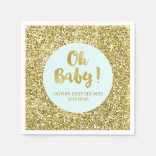 Servilleta De Papel Purpurina de oro azul Confetti Oh Baby Baby Shower