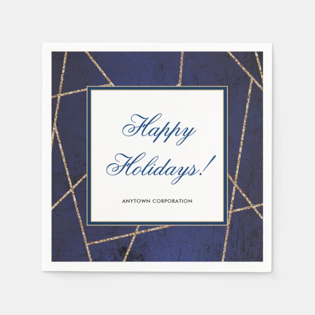 Servilleta De Papel Purpurina de oro Fiesta de Navidades elegantes (Anverso)