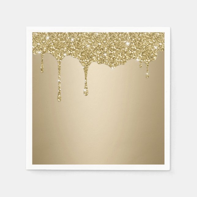 Servilleta De Papel Purpurina de oro fundido (Anverso)