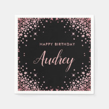 Purpurina de oro Rosa 21º Monograma feliz cumpleañ