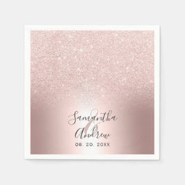 Servilleta De Papel purpurina de oro Rosa boda de Relieve metalizado m