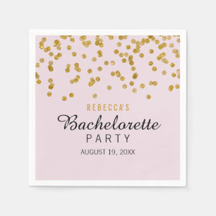 Servilleta De Papel Purpurina de oro rosado confeti Bachelorette Napki