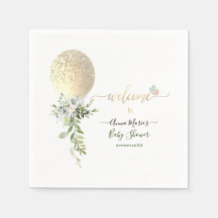 Servilleta De Papel Purpurina de PixDezines Balloon Cualquier Bienveni