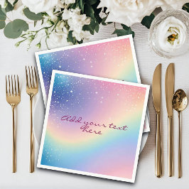 Servilleta De Papel Purpurina de unicornio arcoiris