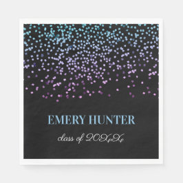 Servilleta De Papel Purpurina disperso azul y púrpura