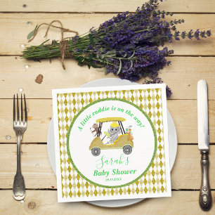 Servilleta De Papel Purpurina Elefante y Monkey Golf Baby Shower Retur