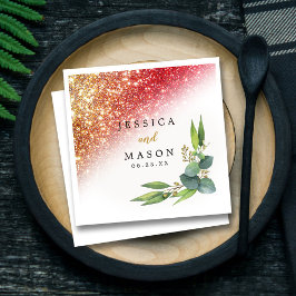 Servilleta De Papel Purpurina espumoso Eucalyptus Boda Cocktail