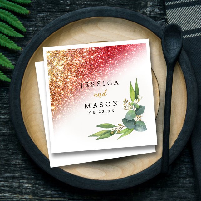 Servilleta De Papel Purpurina espumoso Eucalyptus Boda Cocktail (Subido por el creador)