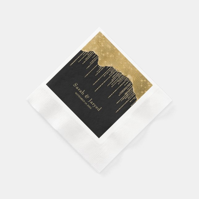 Servilleta De Papel Purpurina Gold Drip (Borde)