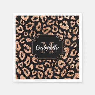 Servilleta De Papel Purpurina Leopard Print