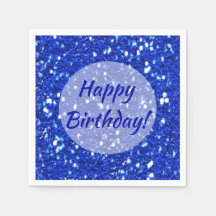 Purpurina Look Sparkly Royal Blue Happy Birday