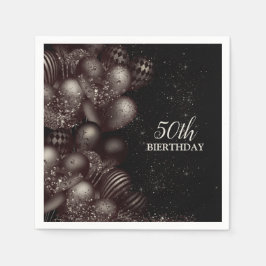 Servilleta De Papel Purpurina negro de cumpleaños Fiesta de esparcen g