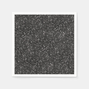 Servilleta De Papel Purpurina negro gris oscuro y elegante