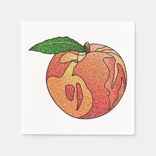 Servilleta De Papel Purpurina Peach (Anverso)