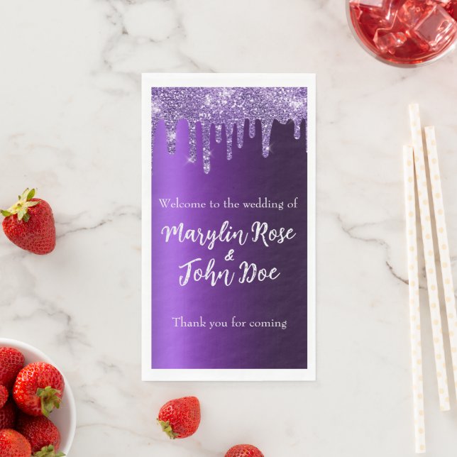 Servilleta De Papel Purpurina PURPLE DRIP ELEGANT (In situ)